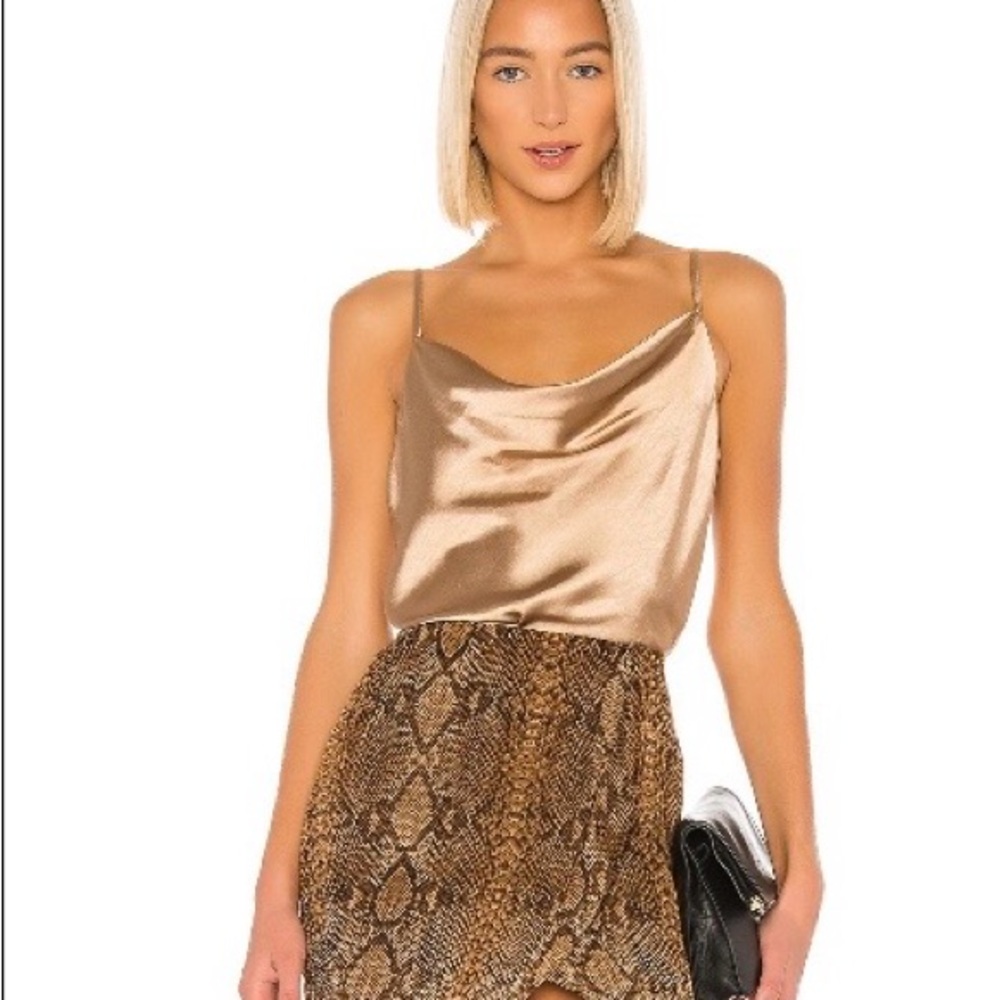 Lovers + Friends Rhode Cami - Tan Satin Top
